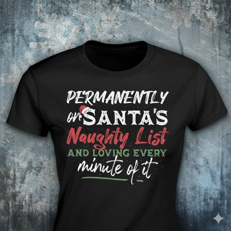 Santa's Naughty List distressed graphic women's T-shirt - view 3 - Reborn XII