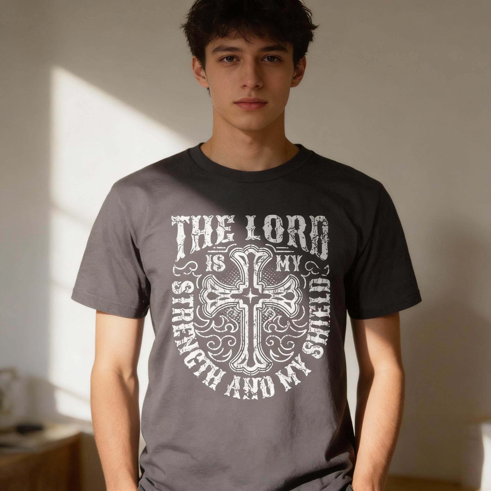 The Lord Is My Shield distressed graphic women's T-shirt - view 3 - Reborn XII
