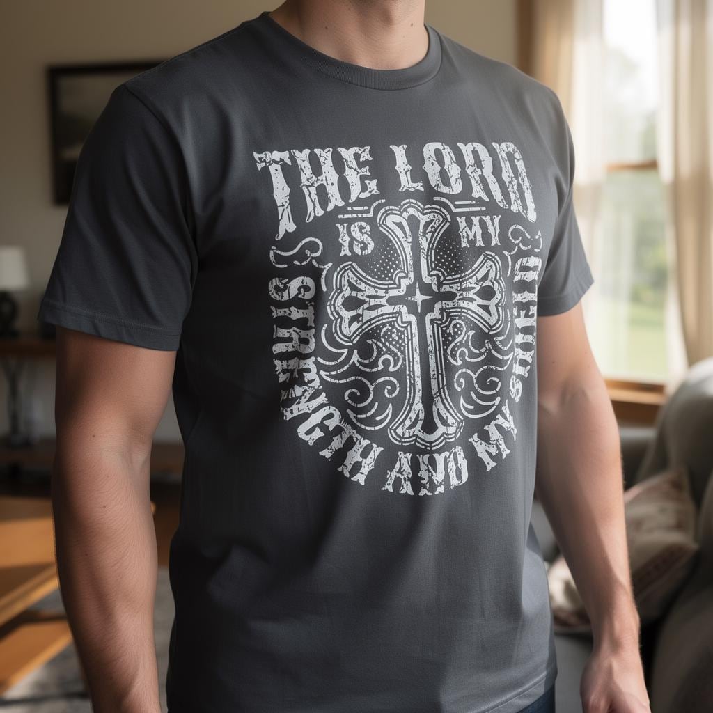 The Lord Is My Shield distressed graphic women's T-shirt - view 4 - Reborn XII
