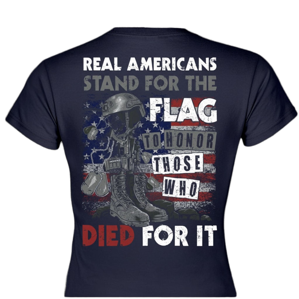 Honor Those Who Died distressed graphic women's T-shirt - view 6 - Reborn XII