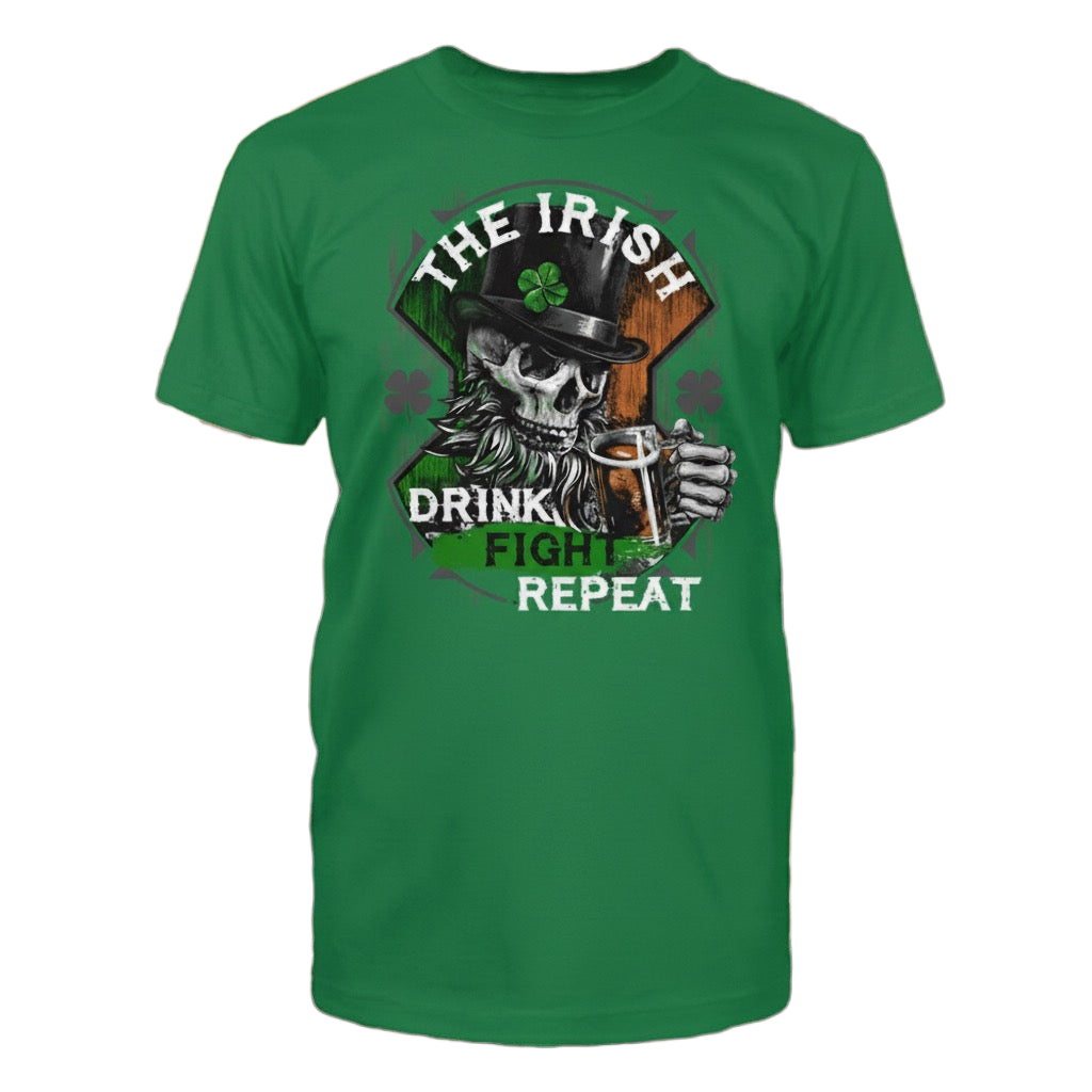 Drink Fight Repeat distressed graphic men's T-shirt - view 7 - Reborn XII