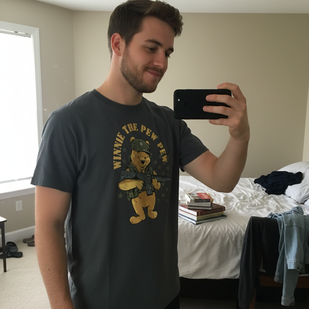 Winnie the Pew distressed graphic men's T-shirt - view 4 - Reborn XII
