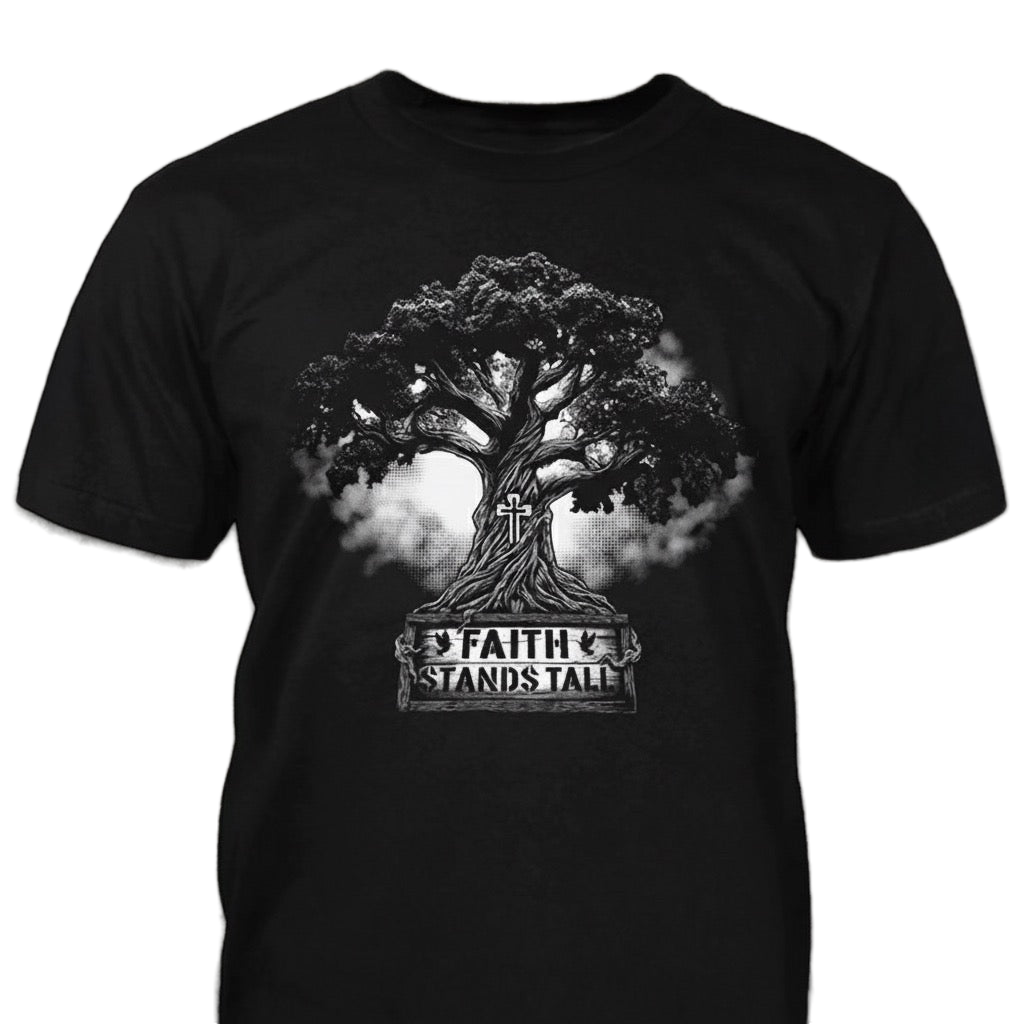 Faith Stands Tall distressed graphic men's T-shirt - view 6 - Reborn XII