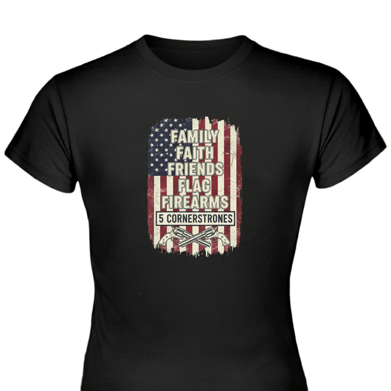 5 Cornerstones distressed graphic women's T-shirt - view 2 - Reborn XII